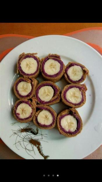 香蕉紫薯吐司卷的做法图解4