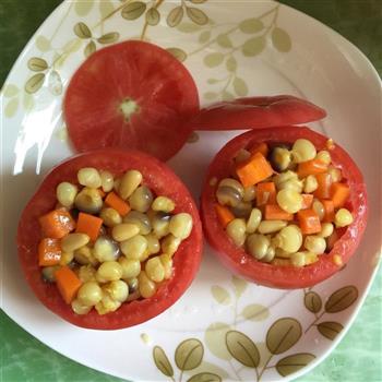 松仁玉米番茄盅的做法步骤4