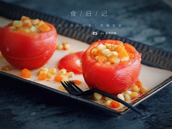 松仁玉米番茄盅的做法步骤7