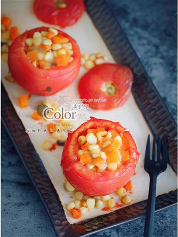 松仁玉米番茄盅的做法图解9