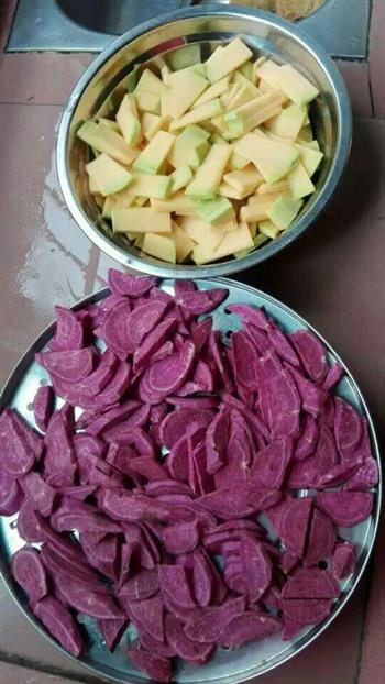 紫薯南瓜丸西米红豆糖水的做法步骤1