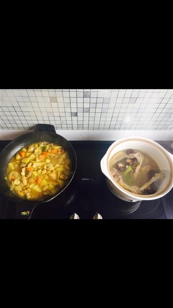 咖喱鸡块+香菇鸡汤的做法步骤12