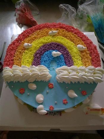 彩虹裱花蛋糕的做法步骤1