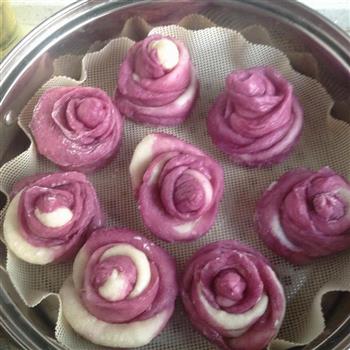 高颜值的紫薯玫瑰花馒头你爱吗的做法步骤10