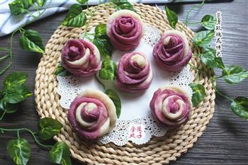 高颜值的紫薯玫瑰花馒头你爱吗的做法步骤11