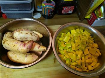 红薯，绿豆沙，南瓜，紫薯月饼的做法步骤2