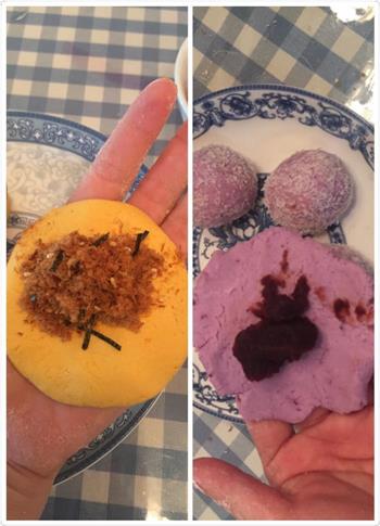 南瓜紫薯糯米糍的做法图解4