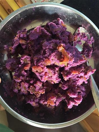儿童健康食谱-南瓜紫薯饼的做法步骤4