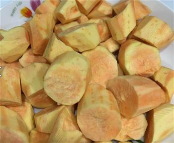 低脂健康-免油炸QQ地瓜丸子/烤箱版糯米红薯球的做法步骤1