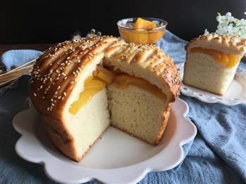 面包机版黄桃面包派的做法图解22