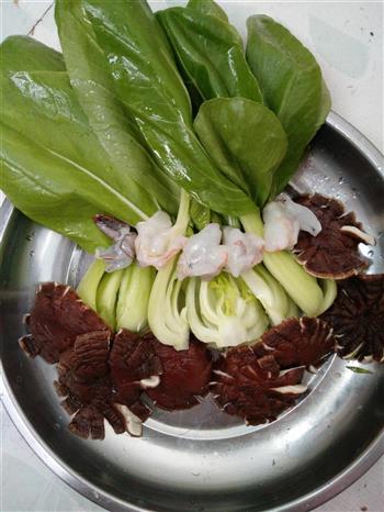 菊花香菇虾仁油菜的做法步骤2