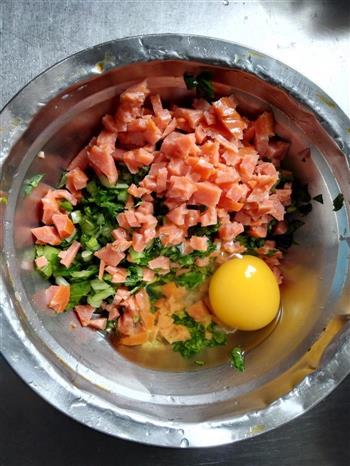 宝宝早餐食谱-青菜火腿鸡蛋饼+玉米面粥的做法步骤1