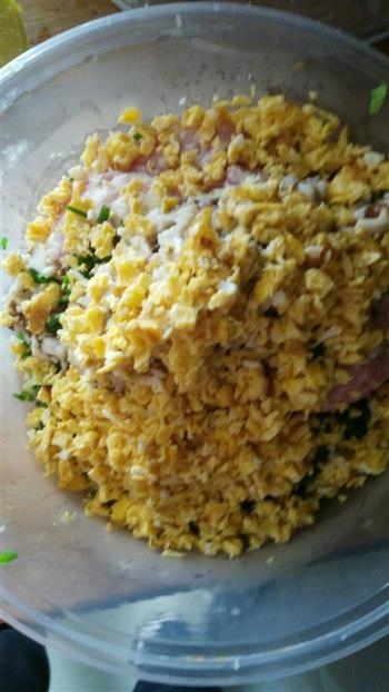 鸡蛋青菜蘑菇肉饺子的做法步骤3