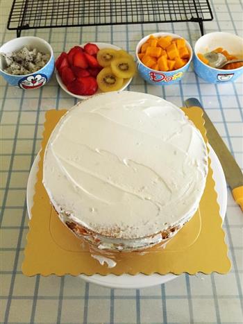 8寸水果奶油生日蛋糕的做法步骤8