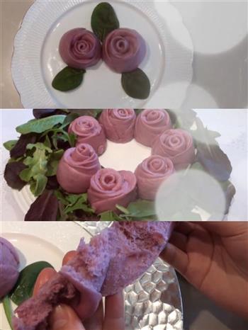 紫薯玫瑰花馒头 的做法图解9