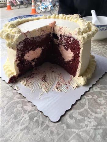 红丝绒蛋糕-爱心版的做法步骤7