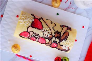 圣诞彩绘蛋糕卷的做法步骤15
