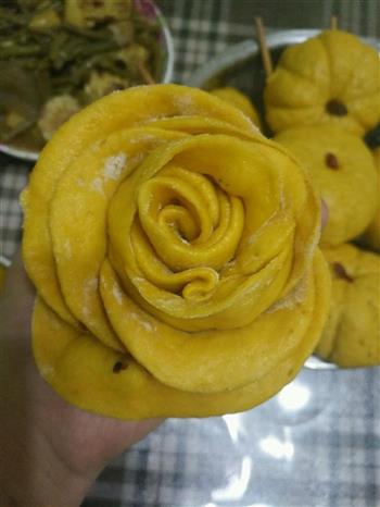 南瓜豆包+玫瑰花馒头的做法图解6