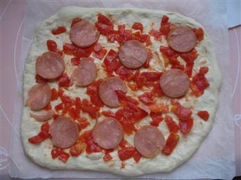 意式薄底香肠披萨的做法图解6