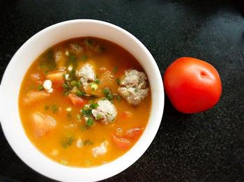 西红柿肉丸汤的做法步骤3