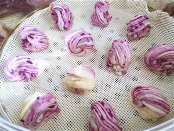 牛奶紫薯花卷的做法步骤17