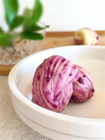 牛奶紫薯花卷的做法步骤18