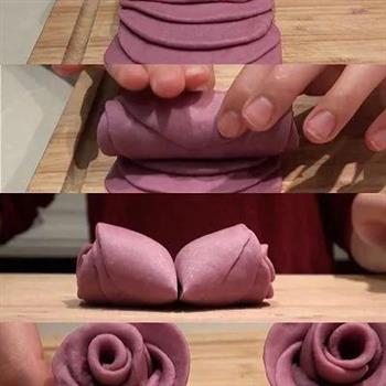 紫薯玫瑰馒头的做法图解6