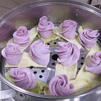 紫薯玫瑰馒头的做法步骤7