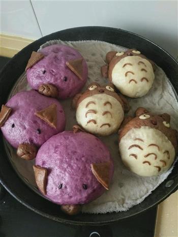 紫薯猪猪馒头+龙猫豆包的做法步骤10