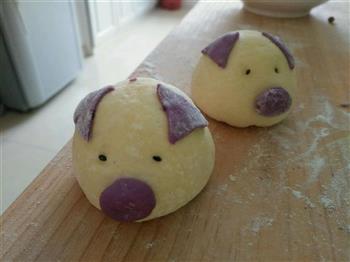 紫薯猪猪馒头+龙猫豆包的做法图解8