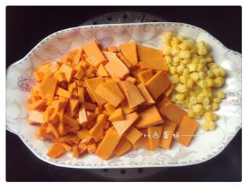 奶油玉米南瓜汤&培根蛋卷的做法步骤3