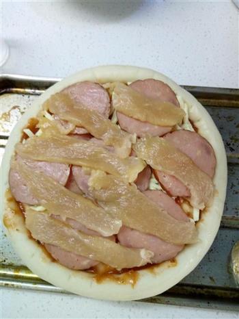 妈妈味-火腿鸡肉披萨的做法步骤7