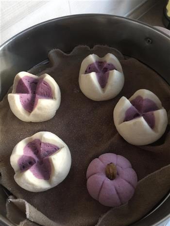紫薯开花馒头的做法图解2