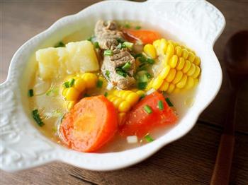 玉米胡萝卜土豆排骨汤的做法图解9