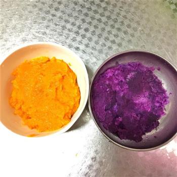 减脂餐-南瓜紫薯蔬菜便当的做法步骤2