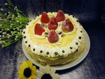 草莓千层蛋糕三能蛋卷模具制作 免烤蛋糕的做法步骤16