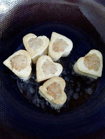 爱心豆腐酿的做法步骤7