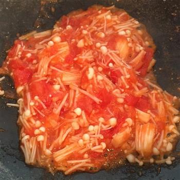 茄汁金针菇虾仁豆腐汤的做法步骤5