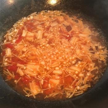 茄汁金针菇虾仁豆腐汤的做法步骤6