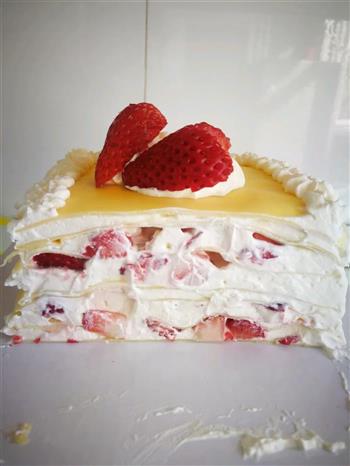 草莓千层蛋糕，4寸草莓千层蛋糕的做法步骤9