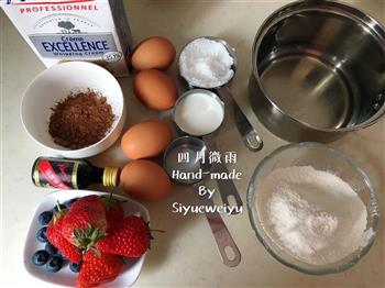 日式巧克力棉花蛋糕卷的做法步骤1
