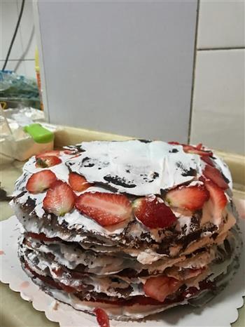 朋友生日 做的千层巧克力蛋糕的做法步骤20