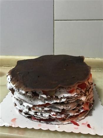 朋友生日 做的千层巧克力蛋糕的做法步骤22