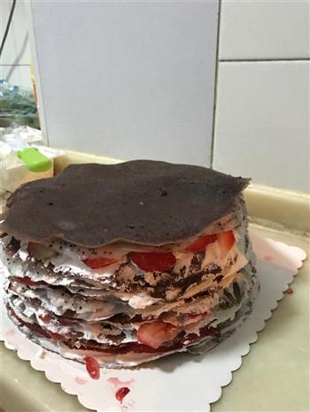 朋友生日 做的千层巧克力蛋糕的做法图解23