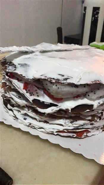 朋友生日 做的千层巧克力蛋糕的做法图解25