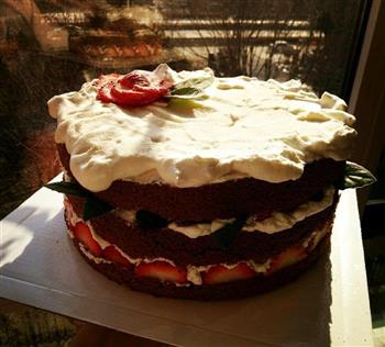 草莓裸蛋糕，适合新手的做法步骤3