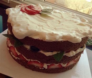 草莓裸蛋糕，适合新手的做法图解4