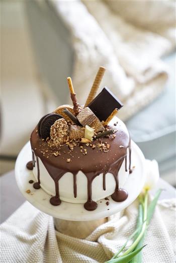 巧克力淋面蛋糕-祝自己生日快乐的做法步骤28