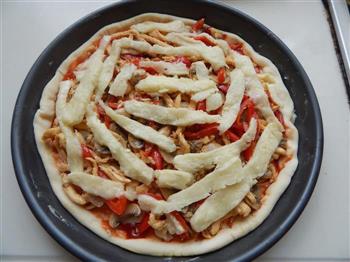 蘑菇鸡肉披萨的做法图解21
