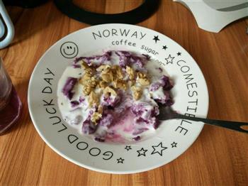 简单快手早餐-紫薯酸奶蛋糕的做法步骤3